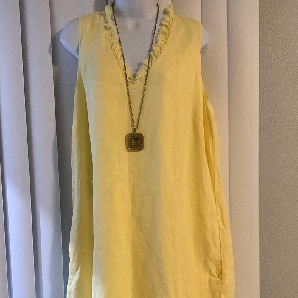 Tommy Bahama sz L Yellow Sleeveless Midi Summer Dress - Picture 2 of 8